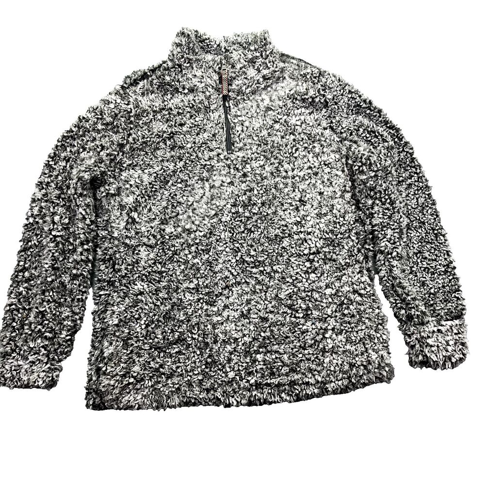 Weatherproof Vintage Women’s Sherpa Pullover Size L 1/4 Zip Sweater Faux‎ Fur